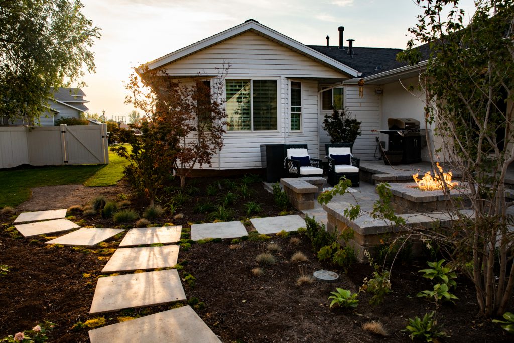 Even though the various areas of your yard have different functions, you want the whole space to feel unified