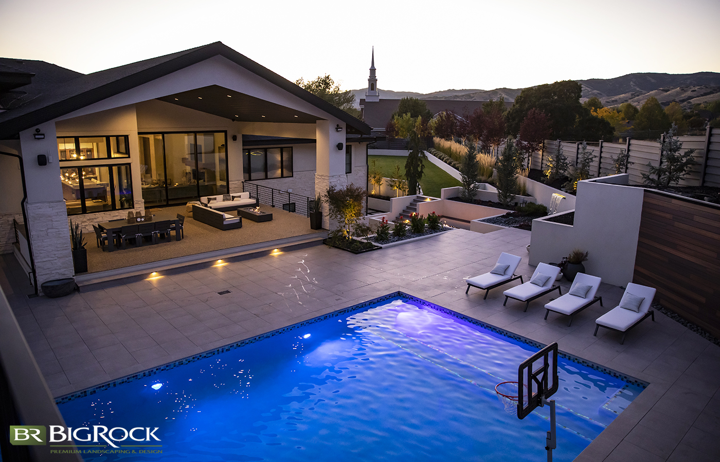 Make night swimming in your luxury pool a new activity with well designed pool lighting around your landscape.