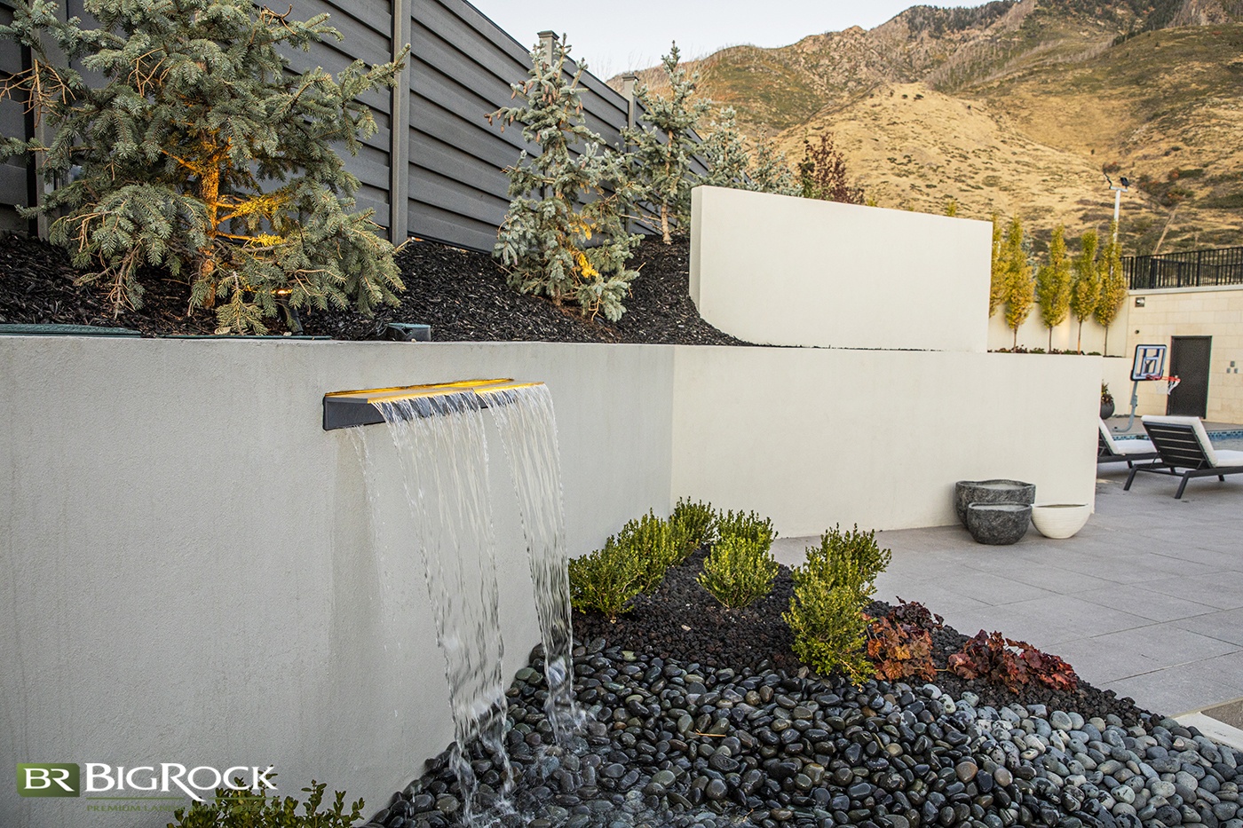 luxury water feature landscaping