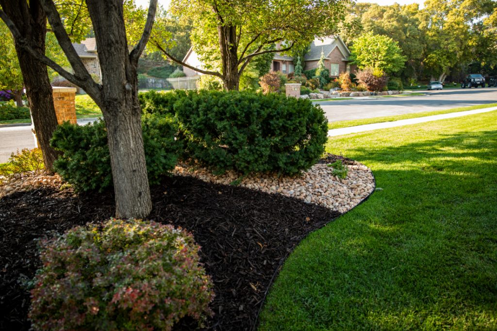 The benefits of mulch lie in retaining moisture in the soil, controlling weeds, providing root insulation for winter, as well as keeping roots cool in the summer.