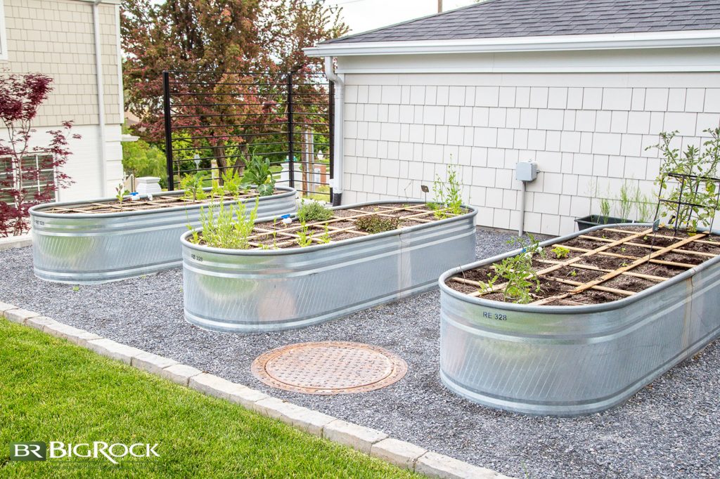 Raised bed gardening is all the rage now, and these raised beds are stylish and functional.