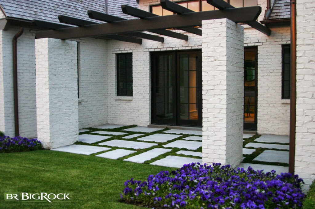 You can use large cement pads in your backyard to enhance the landscaping design of your small yard.